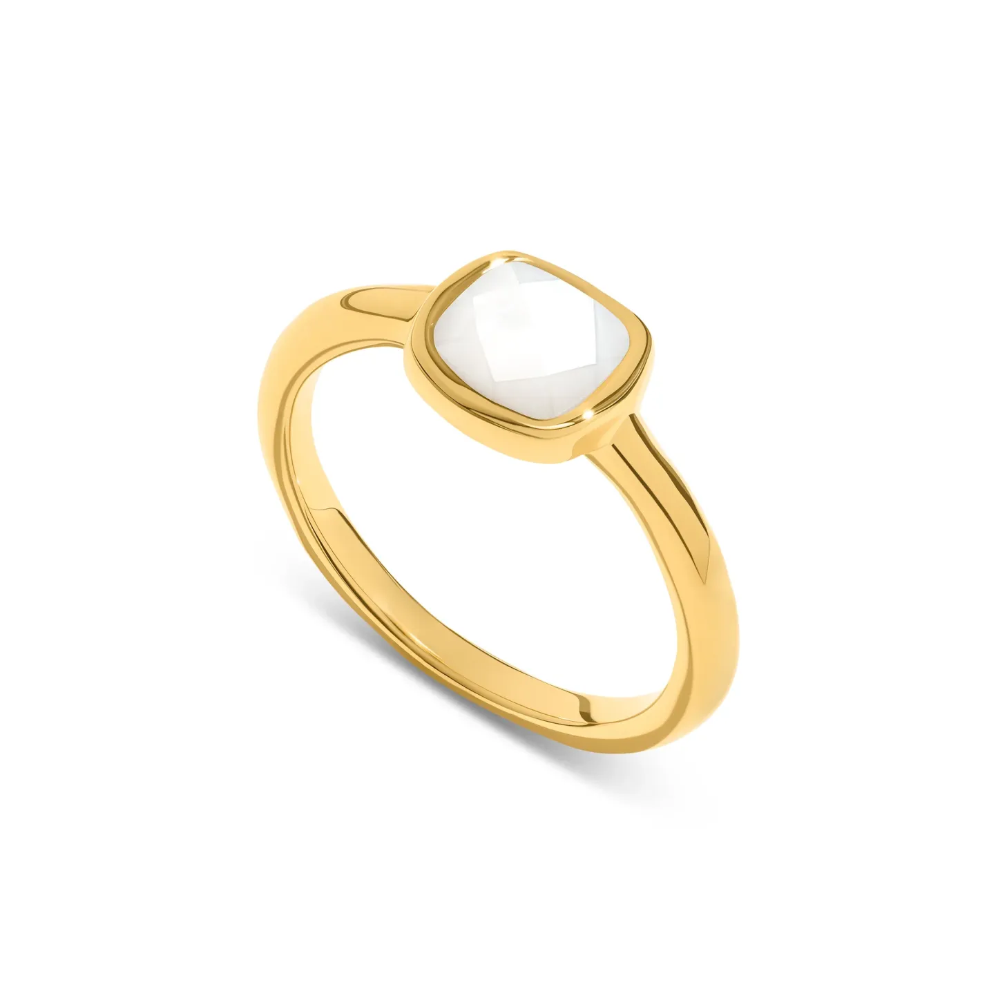 Anello con madreperla forma cuscino (Oro)