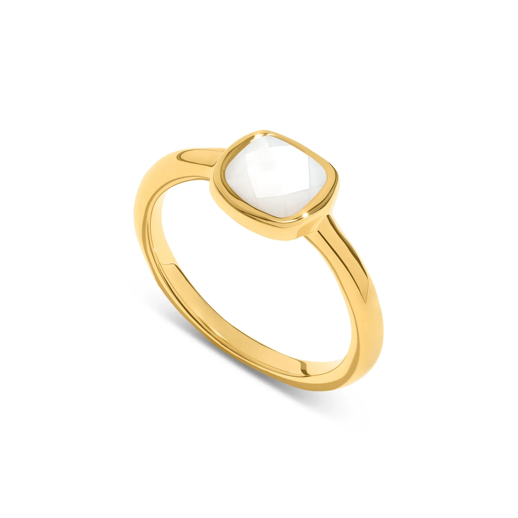 Anello con madreperla forma cuscino (Oro)