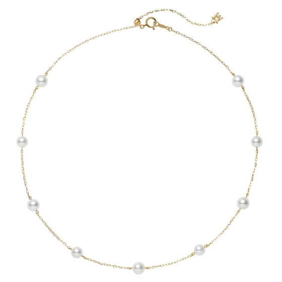 Collana con perle coltivate Akoya in oro giallo 18 carati