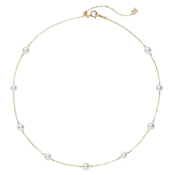 Collana con perle coltivate Akoya in oro giallo 18 carati