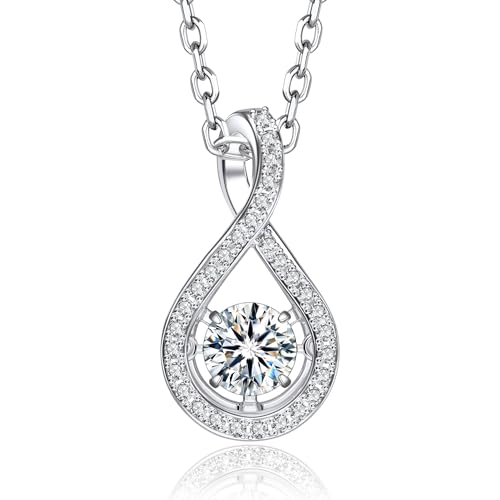 Collana in argento 925 con pietra moissanite MomentWish per donna, colore D, purezza VVS1, collana con moissanite luminosa, gioiello di moda, regalo per anniversario