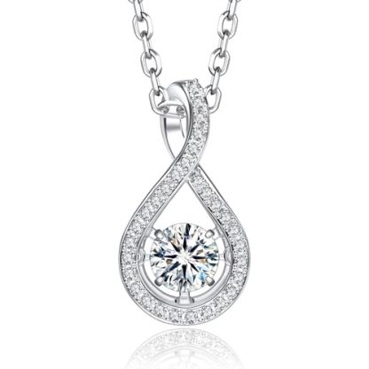 Collana in argento 925 con pietra moissanite MomentWish per donna, colore D, purezza VVS1, collana con moissanite luminosa, gioiello di moda, regalo per anniversario