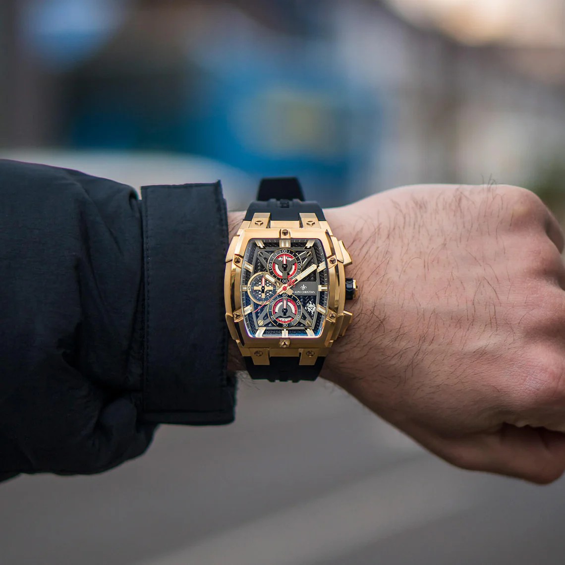 Polaris Chrono – Елегантен мъжки хронограф – Обсидианово черен
