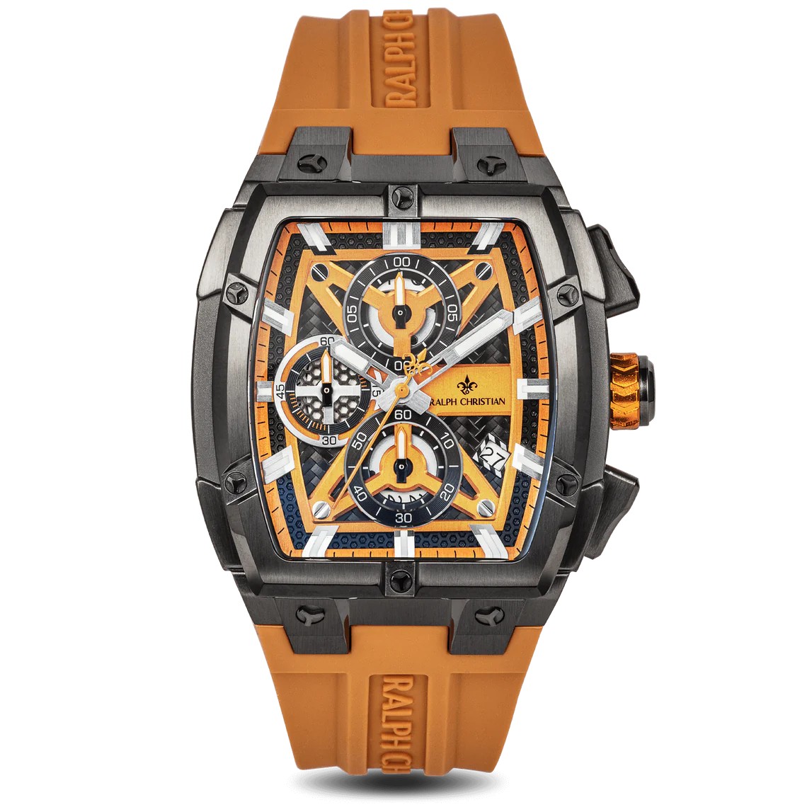 Polaris Chrono – Елегантен мъжки хронограф – Изгоряло оранжево