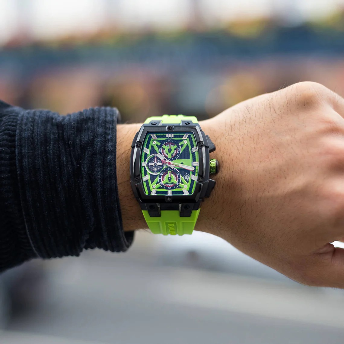 Polaris Chrono – Елегантен мъжки хронограф – Лайм зелено
