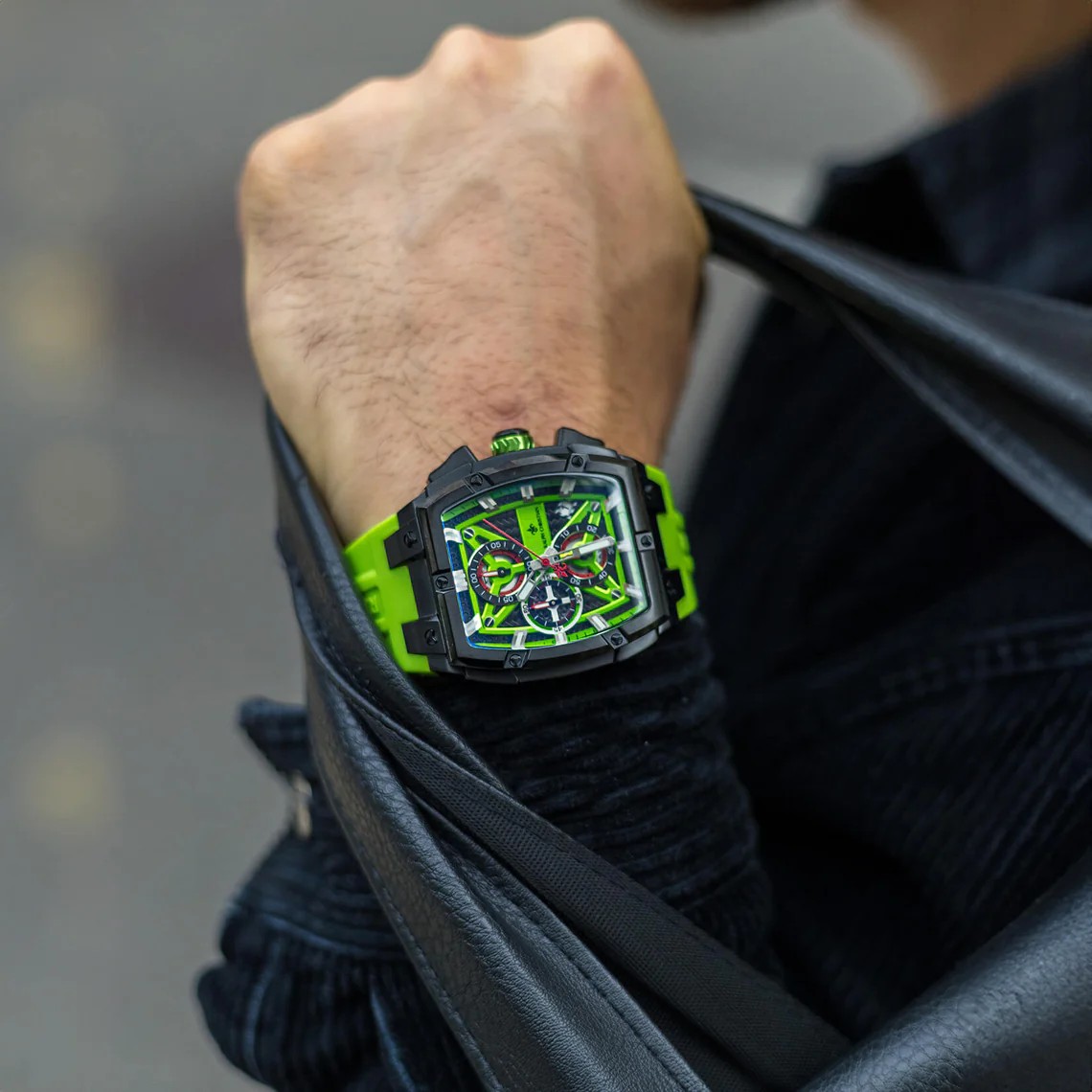 Polaris Chrono – Елегантен мъжки хронограф – Лайм зелено