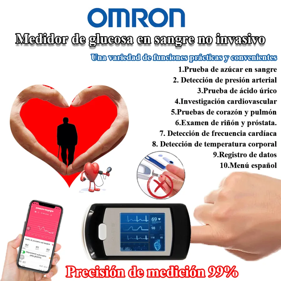 Medidor de glucosa en sangre no invasivo e indoloro Omron