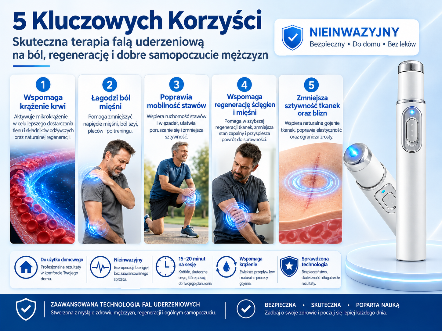 💙 A fejlett akusztikus lökéshullám-terápia segíthet helyreállítani a péniszszövetek egészségét, javítani a merevséget, a teljesítményt és a férfi önbizalmat, miközben enyhíti a 💪 izomfájdalmat, a 🦴 ízületi merevséget és a 🦵 ínproblémák okozta kell