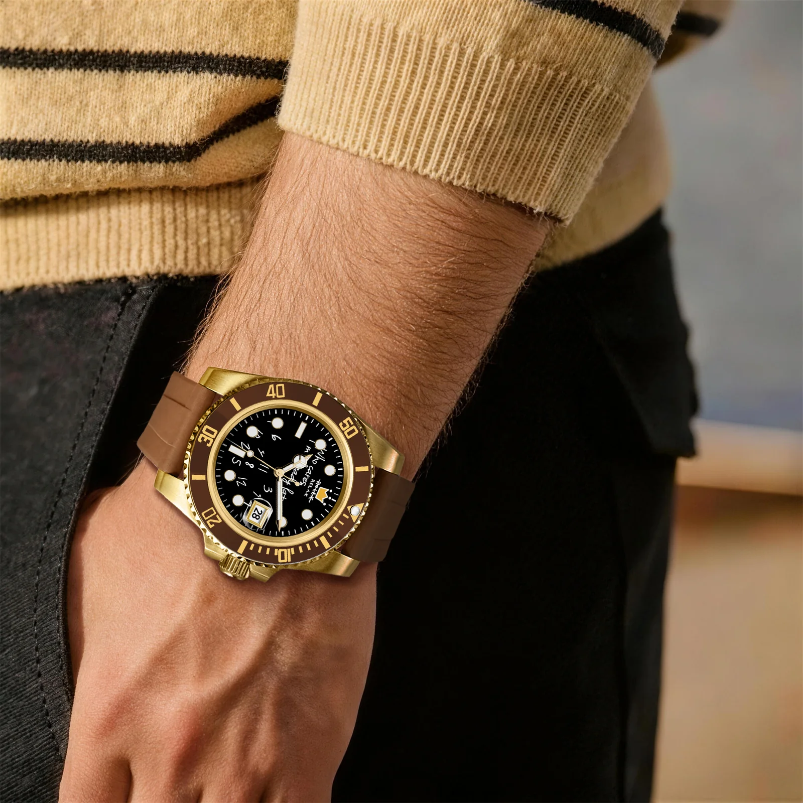 HYDROCORE FLUORO UHR  Automatik, KAKAO-GEIST