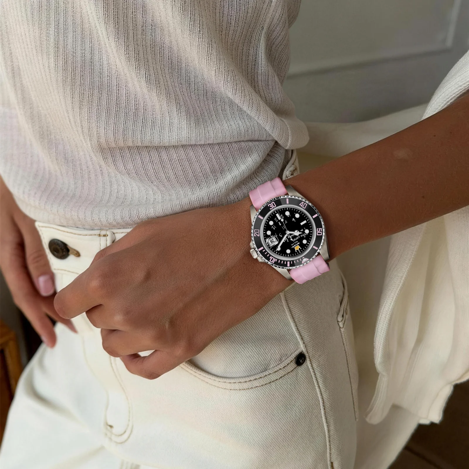HYDROCORE FLUORO UHR  Automatik, PINKER REBELL