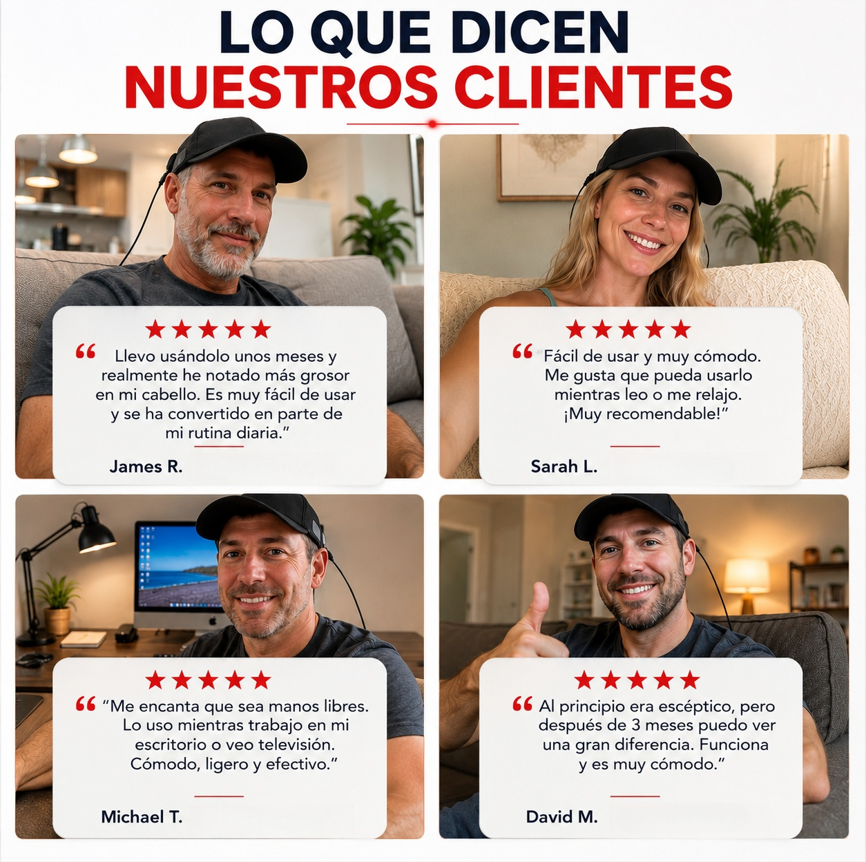 Gorro láser portátil para el crecimiento del cabello