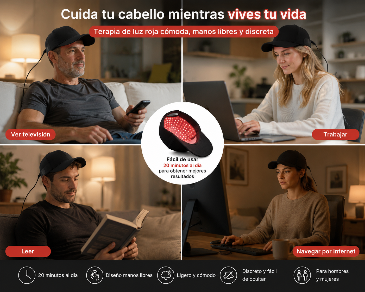 Gorra de luz roja de Labs