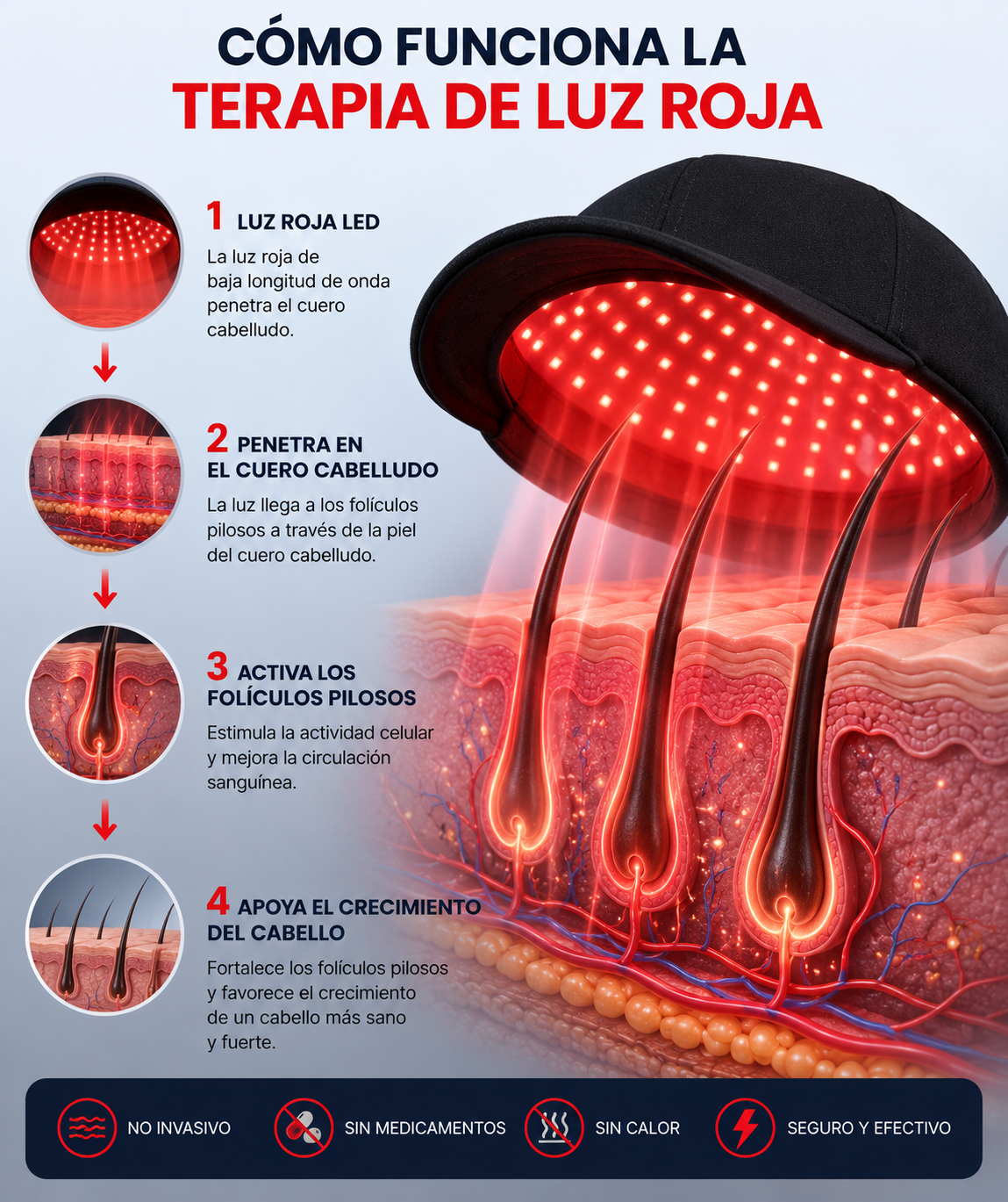 Gorra de luz roja de Labs