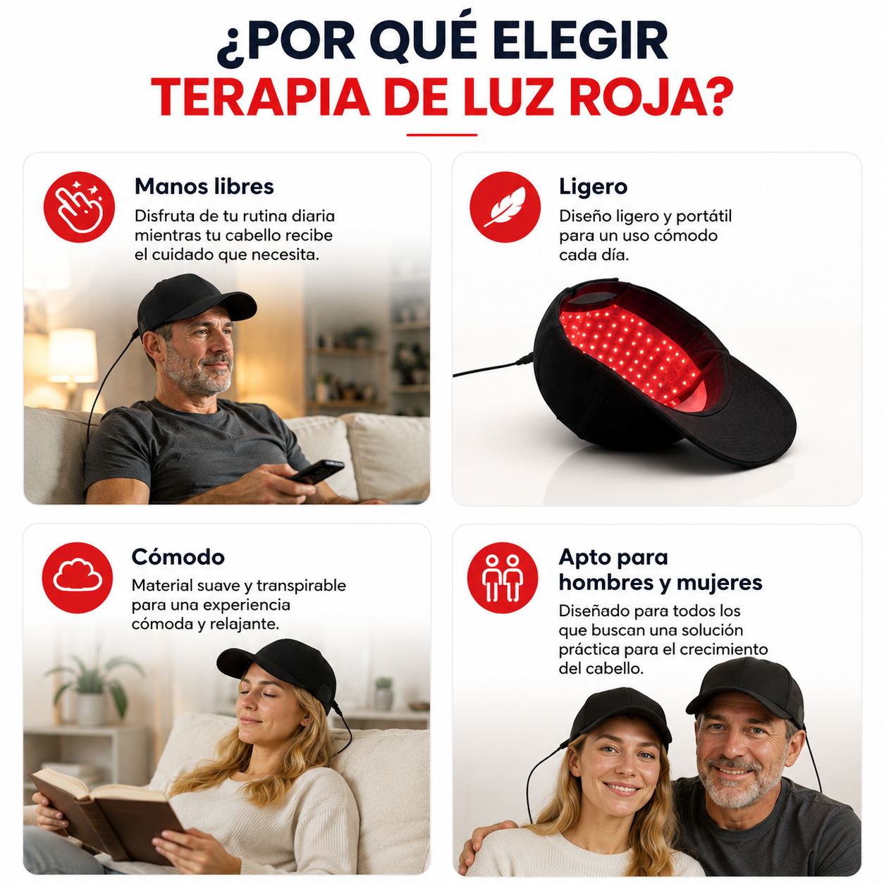 Gorra de luz roja de Labs