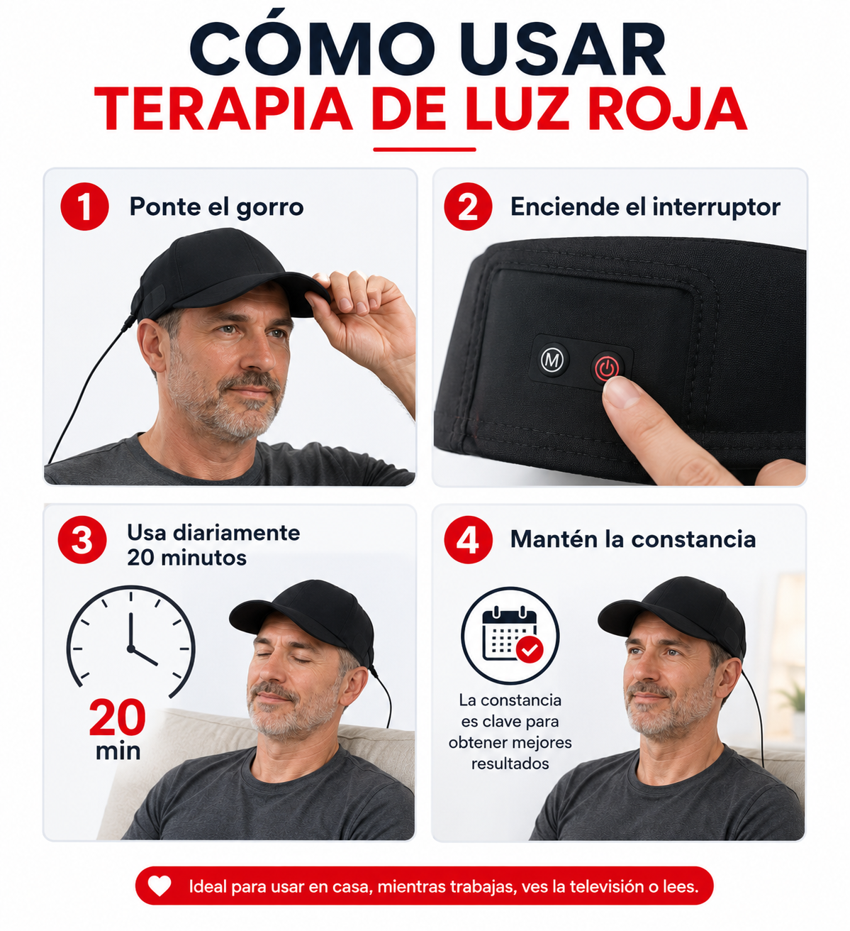 Gorra de luz roja de Labs