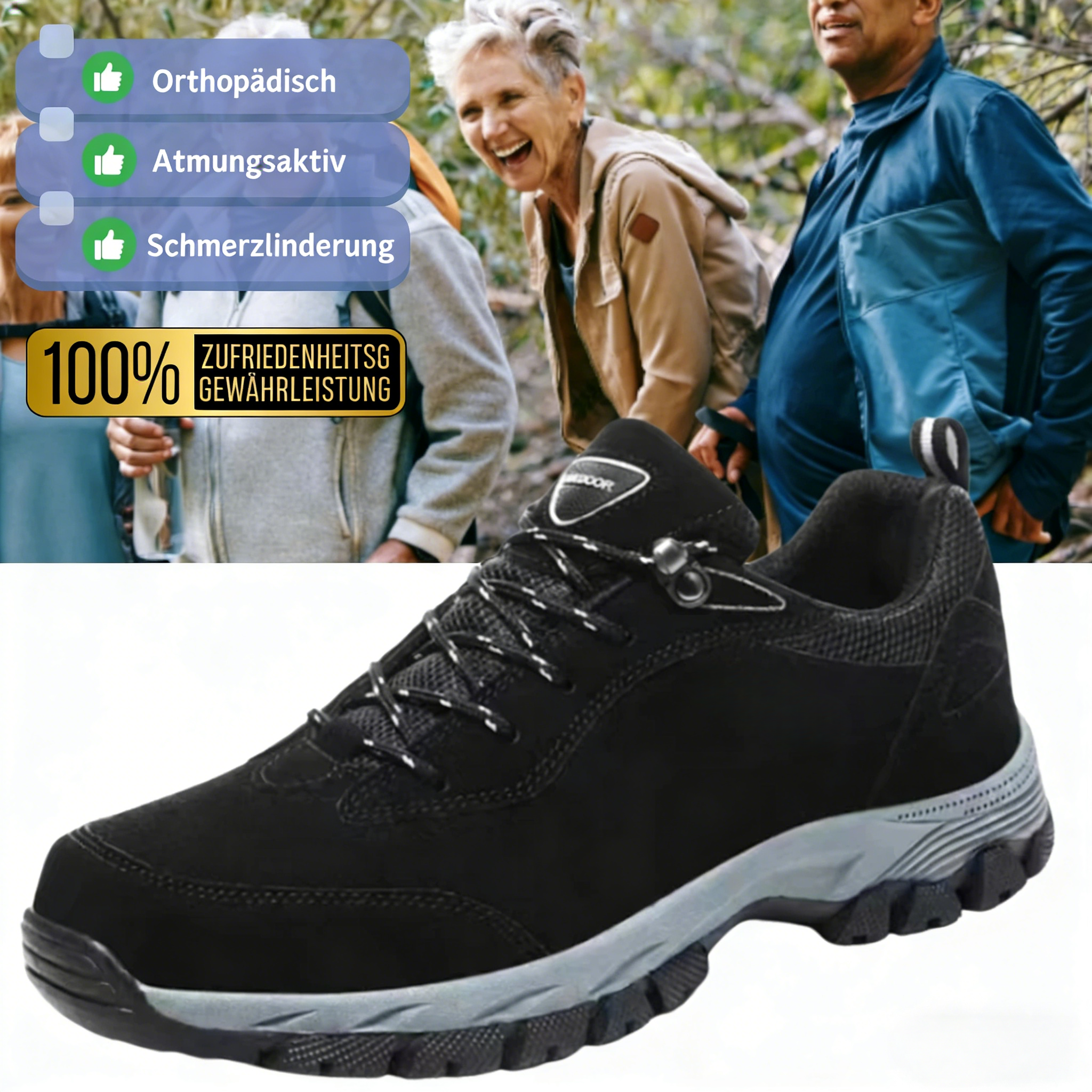 Herren Outdoor-Schuhe mit guter Fußgewölbe-Unterstützung, atmungsaktiv & bequem
