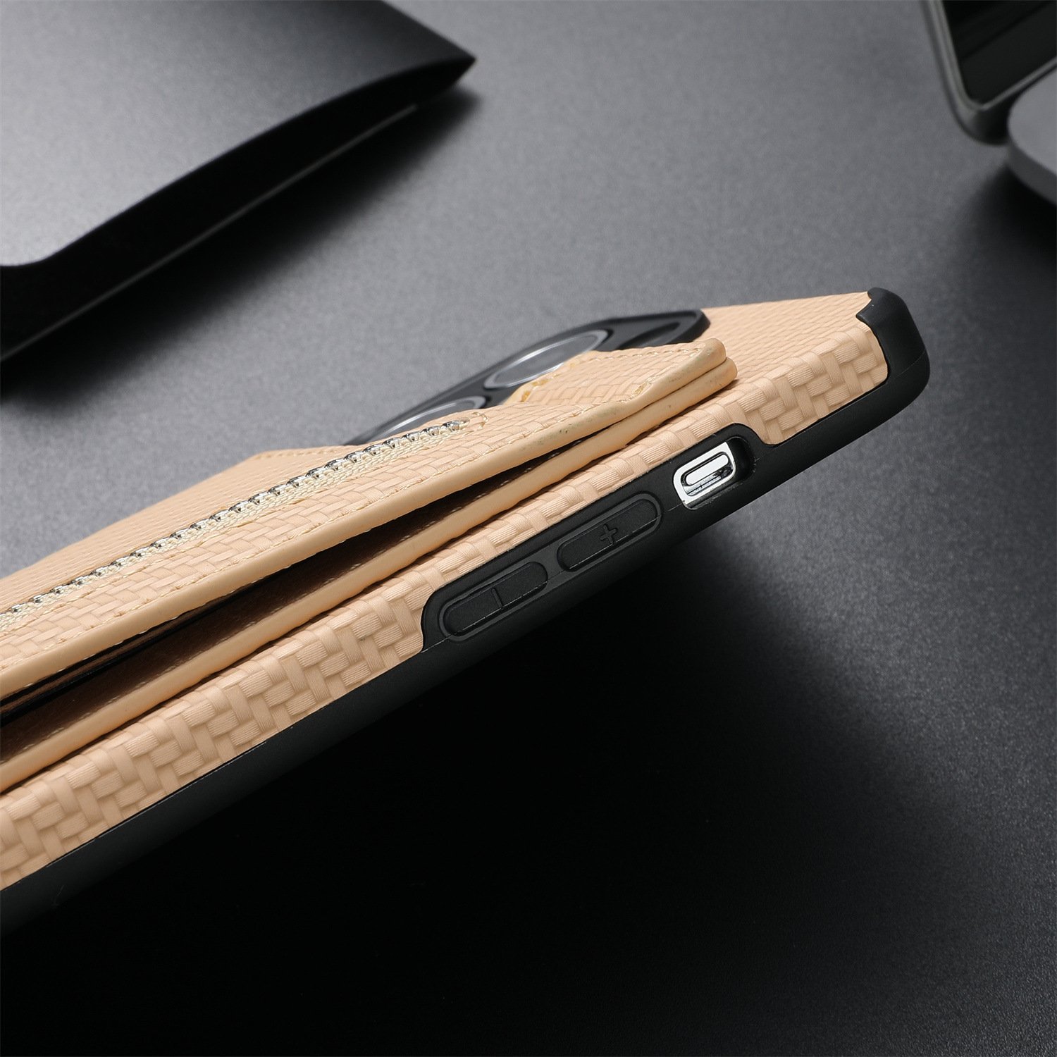 Brieftaschenhülle mit magnetischem Reißverschluss und Kreditkartenhalter