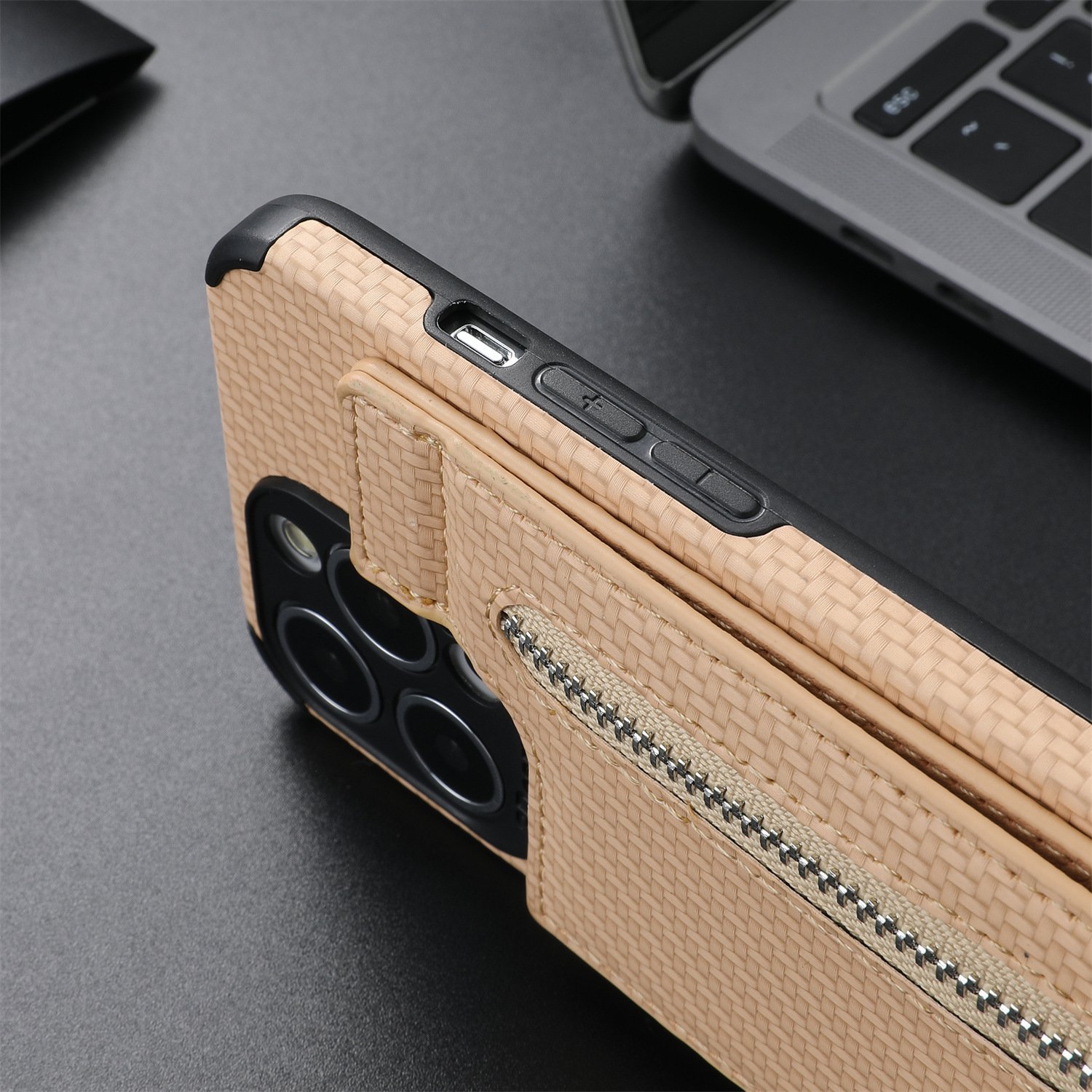 Brieftaschenhülle mit magnetischem Reißverschluss und Kreditkartenhalter