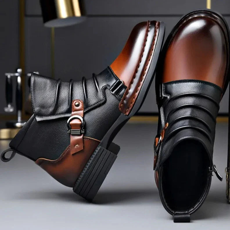 Bottines en cuir véritable pour hommes