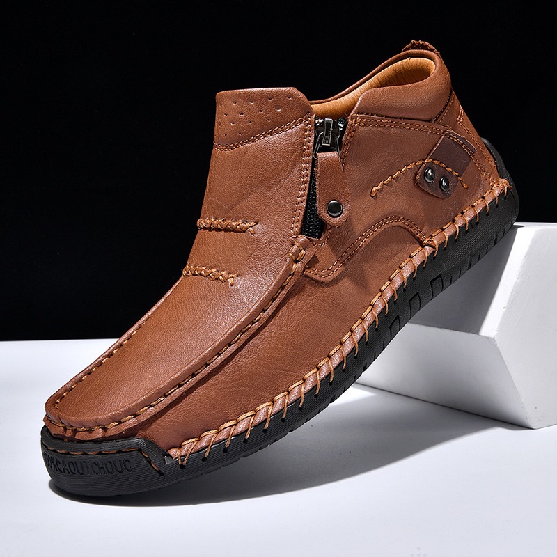 ⏰Promotion - 70% OFF🔥 Men's Handmade Genuine Leather No-glue Orthopedic Boots
