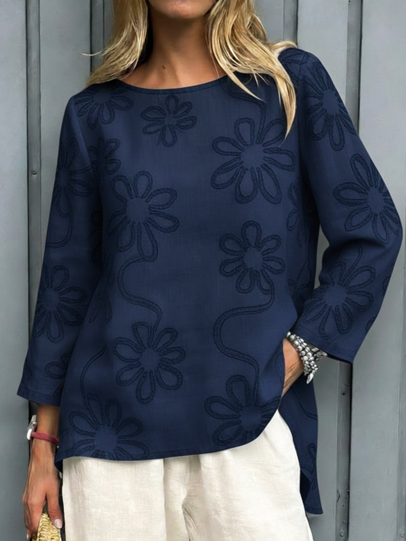 Kevara - Soft-Touch Long-Sleeve Blouse