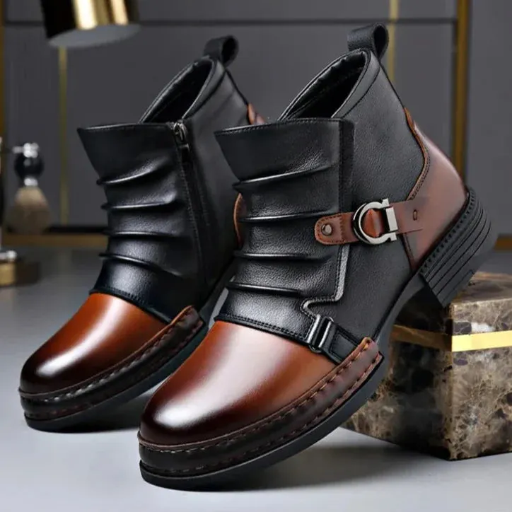 Bottines en cuir véritable pour hommes
