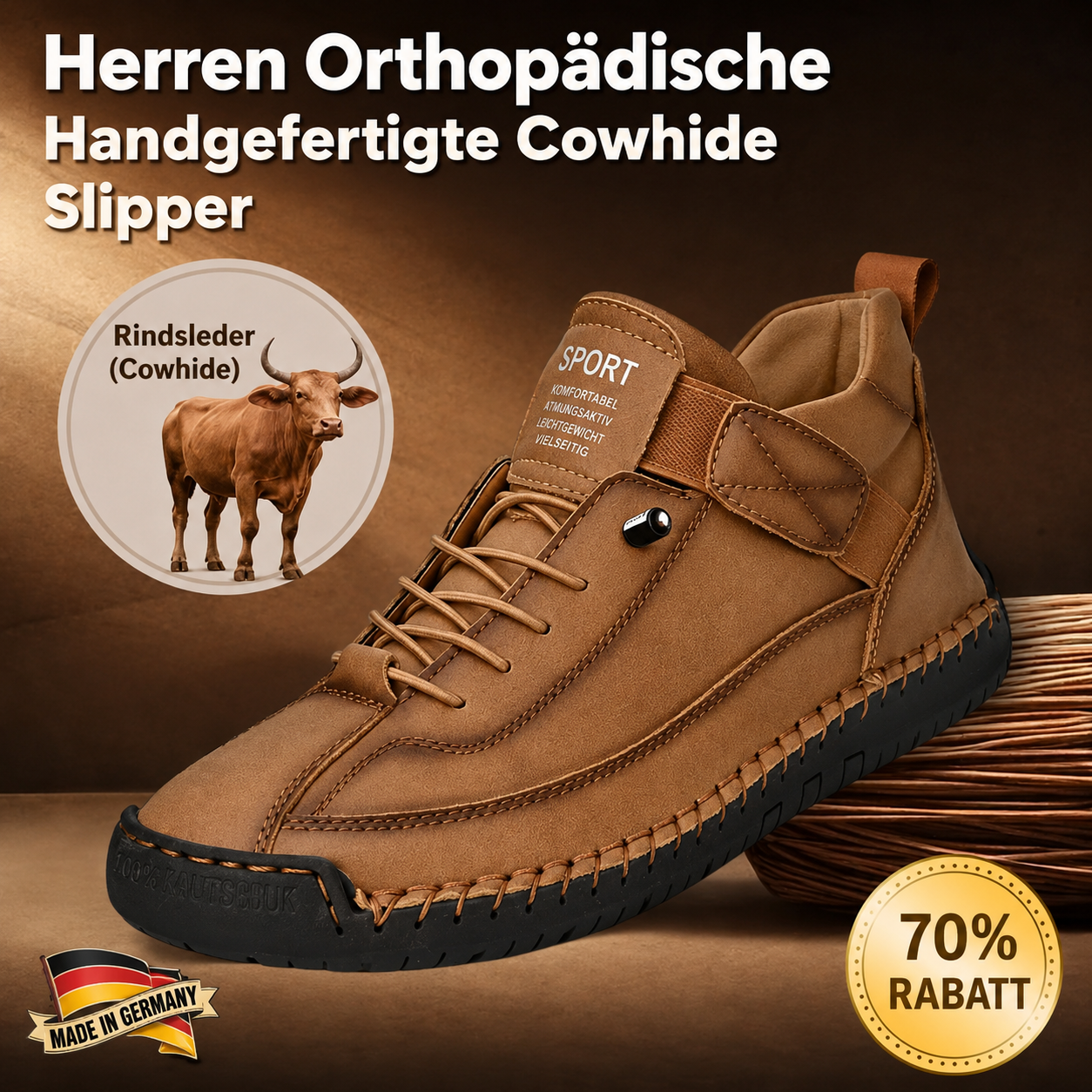 Mittelhohe Lederstiefel für Herren