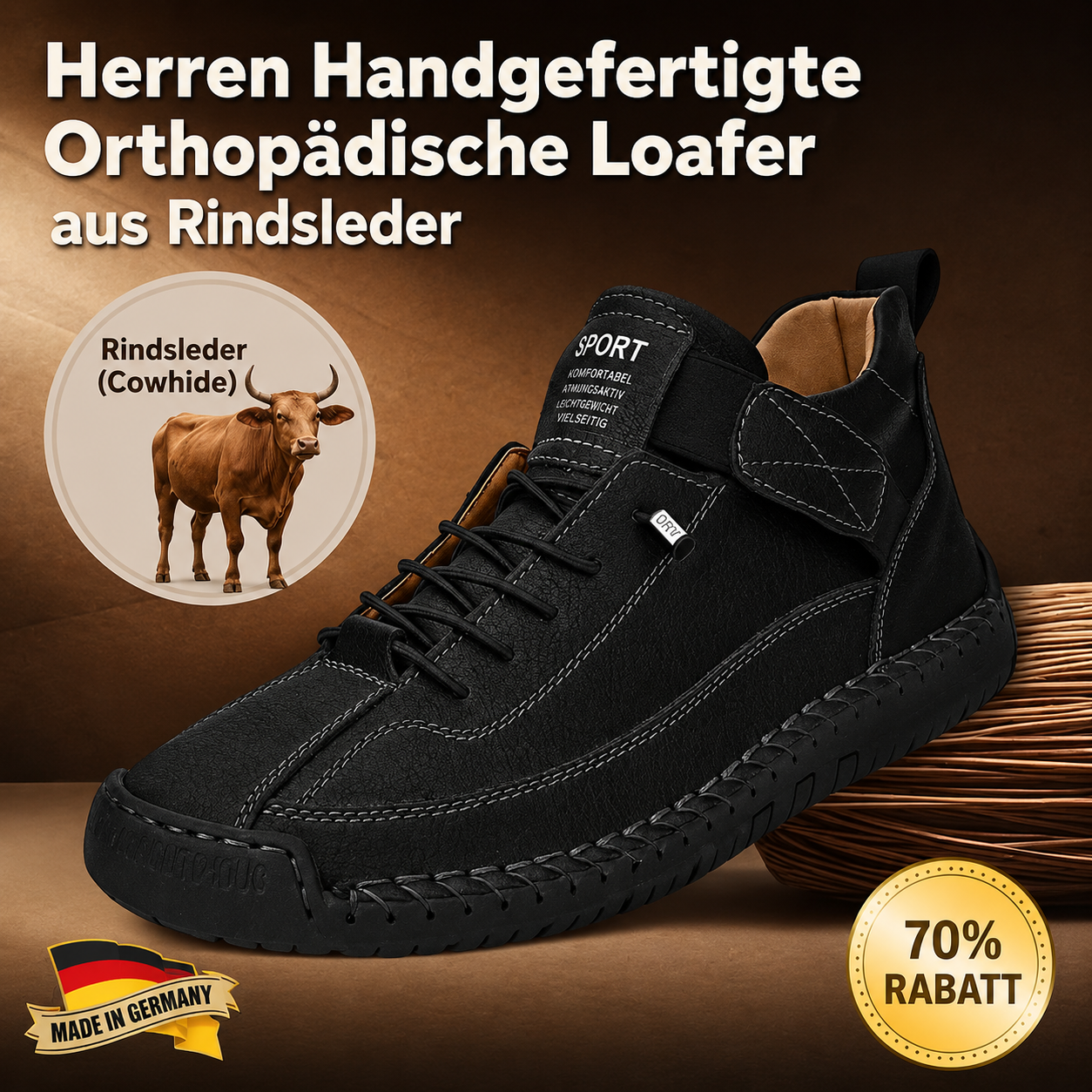 Mittelhohe Lederstiefel für Herren