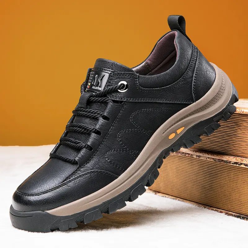 Herren Leder‑Freizeitschuhe mit Fußgewölbestütze rutschfest & atmungsaktiv
