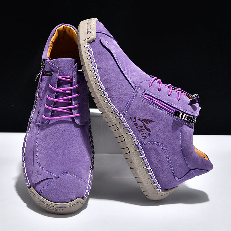 ⏰Letzter Tag 69 % Rabatt🔥Orthopädische Damen Lederstiefel, wasserdicht mit weiter Zehenpartie