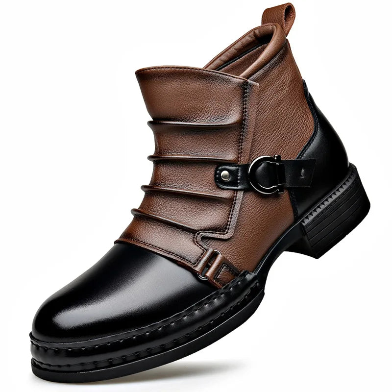 Bottines en cuir véritable pour hommes