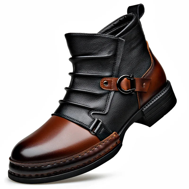 Bottines en cuir véritable pour hommes