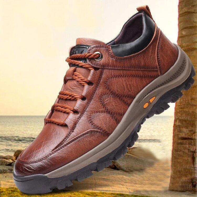 Herren Leder‑Freizeitschuhe mit Fußgewölbestütze rutschfest & atmungsaktiv