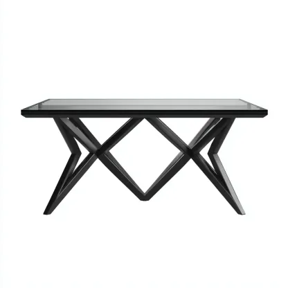 Tavolo da pranzo-vetro-metallo-180x90x76 cm-nero-design moderno-Roomgetmart