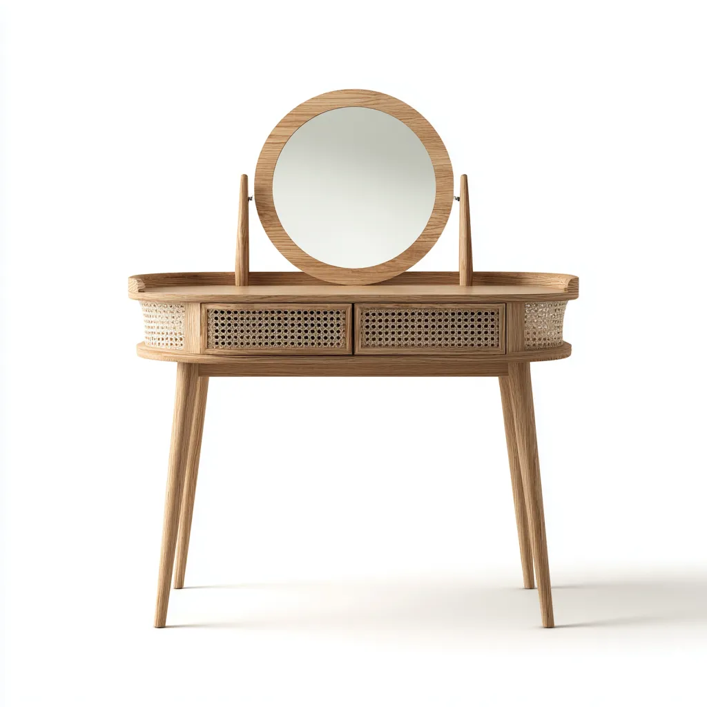 Toeletta-legno-rattan-104x46x133 cm-legno naturale-design nordico-Roomgetmart