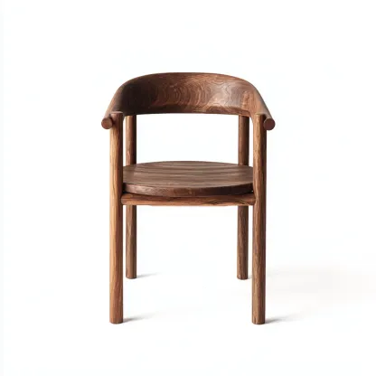 Sedia da pranzo - legno - 53x51x79 cm - marrone - stile naturale-Roomgetmart