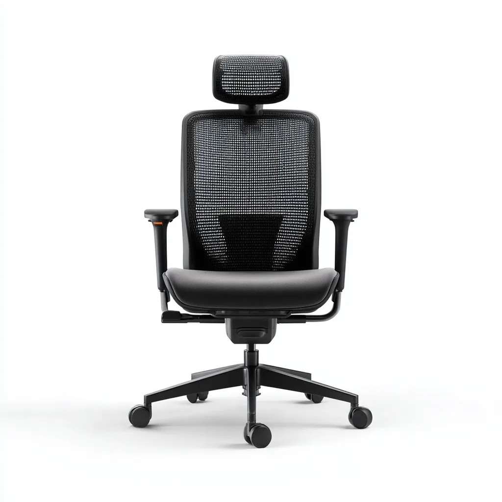 Sedia da ufficio - rete-sintetico - 67x67x118 cm - nero - ergonomico-Roomgetmart