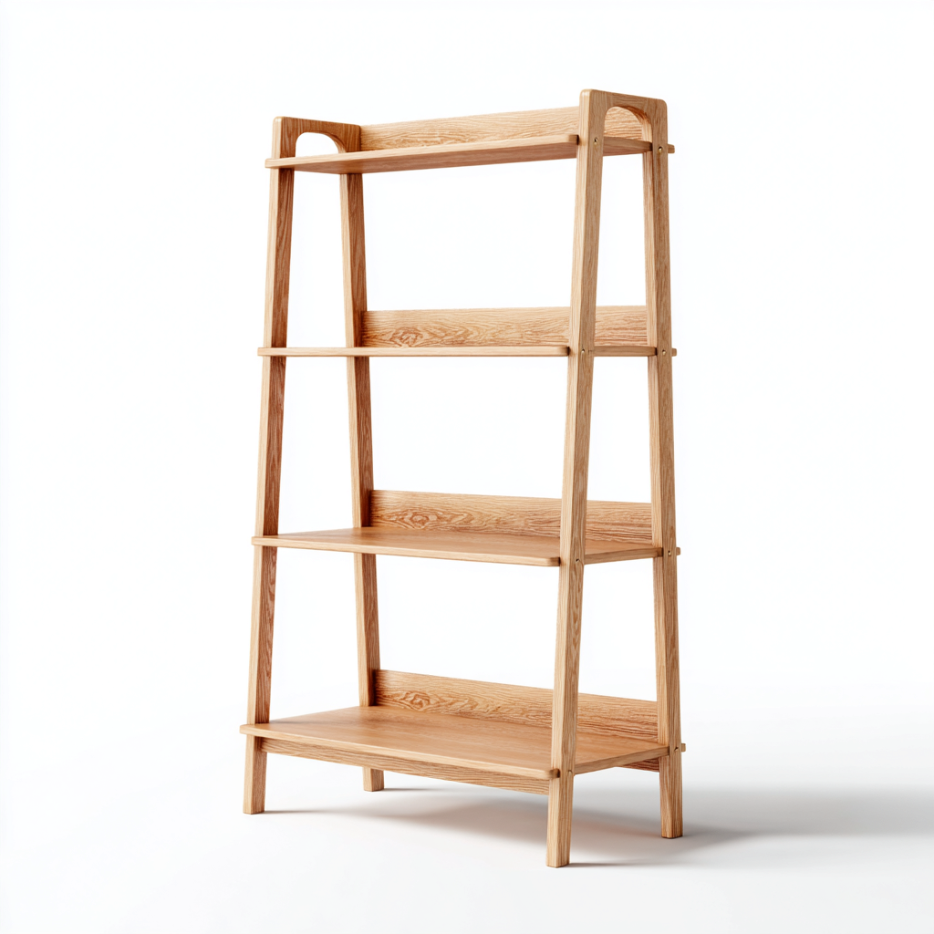 Libreria-legno-massello-82x34x154 cm-naturale-design-scandinavo-Roomgetmart