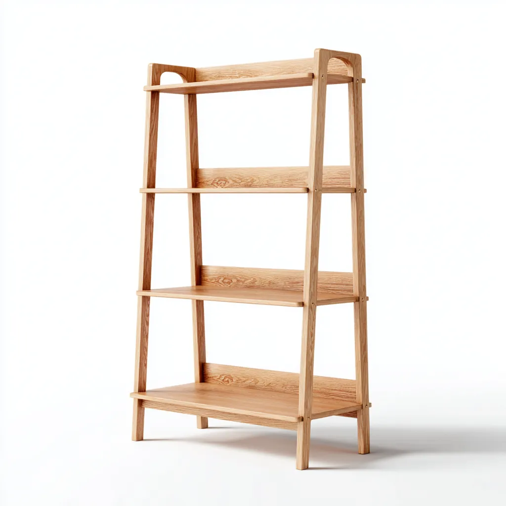 Libreria-legno-massello-82x34x154 cm-naturale-design-scandinavo-Roomgetmart