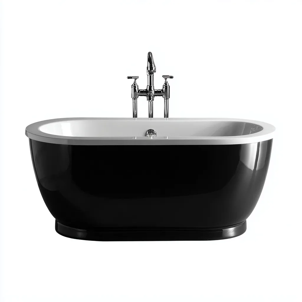 Vasca da bagno-acrilico-170x78x60 cm-bianco-nero-contemporaneo-Roomgetmart