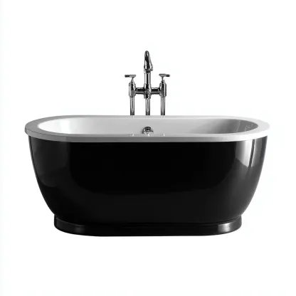 Vasca da bagno-acrilico-170x78x60 cm-bianco-nero-contemporaneo-Roomgetmart