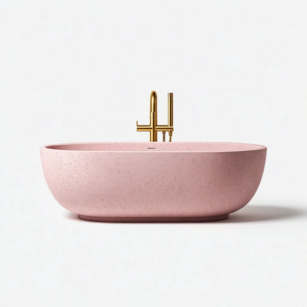 Vasca da bagno-cemento composito-162x78x57 cm-rosa-moderno-Roomgetmart