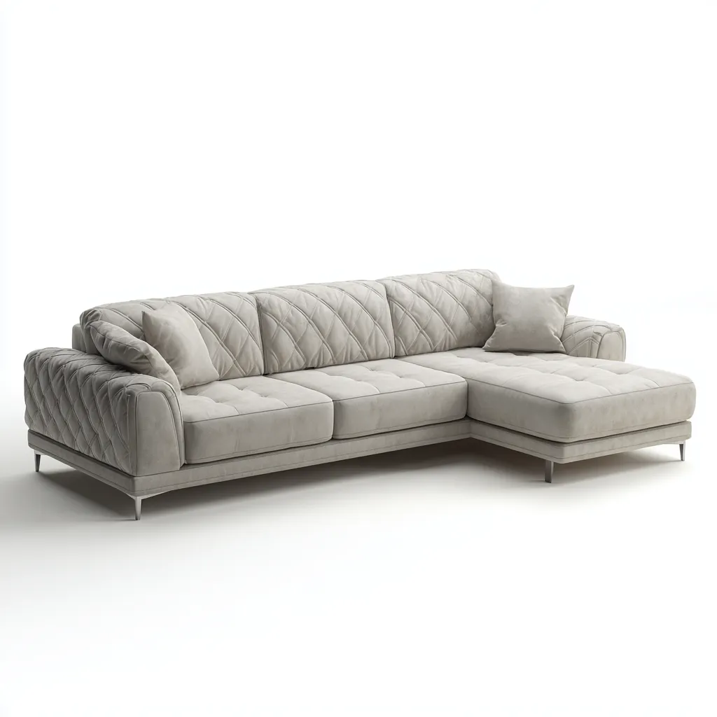 Divano angolare - tessuto - 285x175x86 cm - grigio chiaro - moderno-Roomgetmart