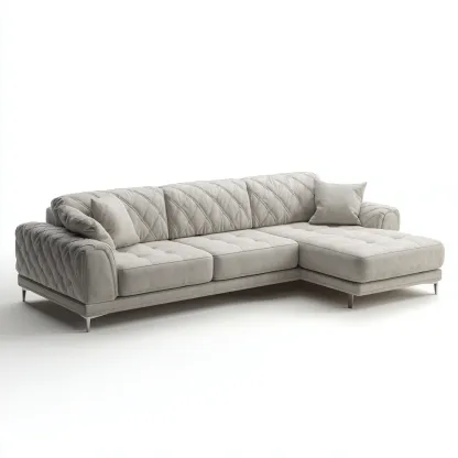 Divano angolare - tessuto - 285x175x86 cm - grigio chiaro - moderno-Roomgetmart