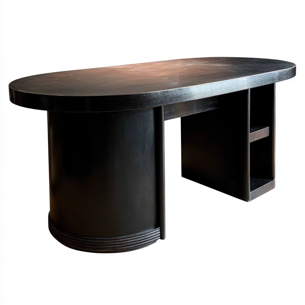 Scrivania - legno - 178x82x76 cm - nero - contemporaneo-Roomgetmart