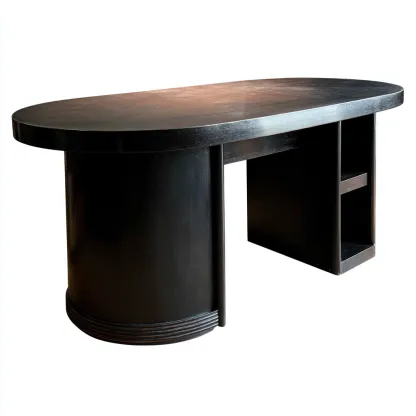 Scrivania - legno - 178x82x76 cm - nero - contemporaneo-Roomgetmart