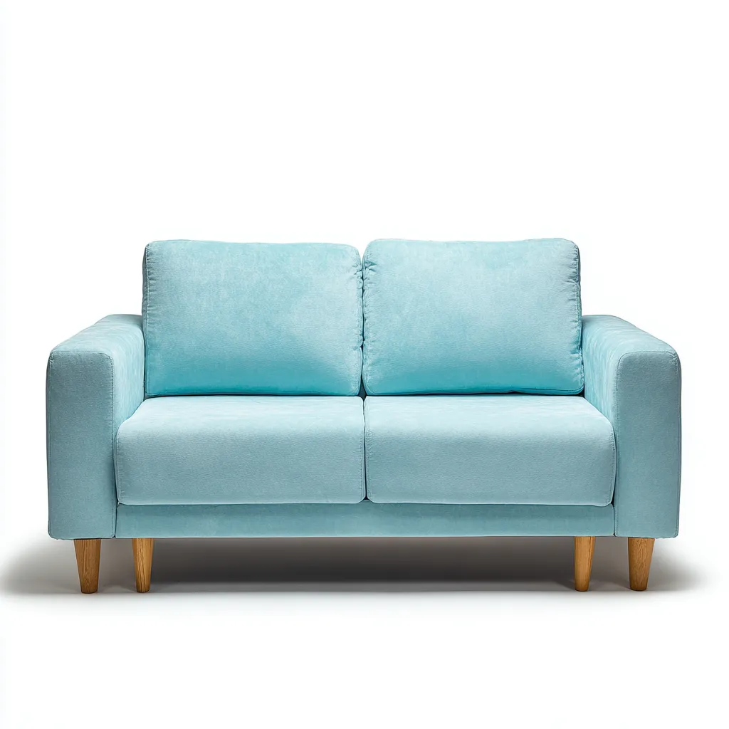 Divano a due posti-tessuto-legno-160x88x86 cm-menta-design moderno-Roomgetmart