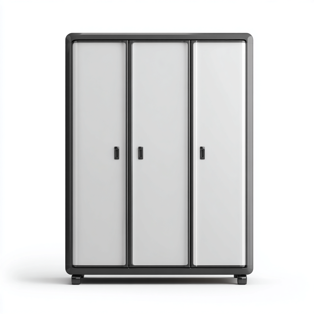 Armadio-metallo-110x54x193 cm-grigio-bianco-design moderno-Roomgetmart