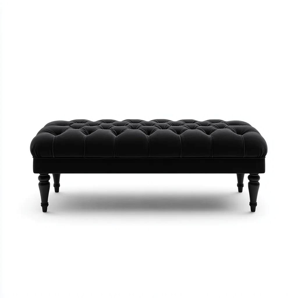 Panca per letto-tessuto-110x40x45 cm-nero-design classico-Roomgetmart