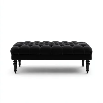 Panca per letto-tessuto-110x40x45 cm-nero-design classico-Roomgetmart
